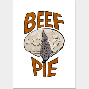 Beef pie - meat pie - dripping mince - graphic text Posters and Art